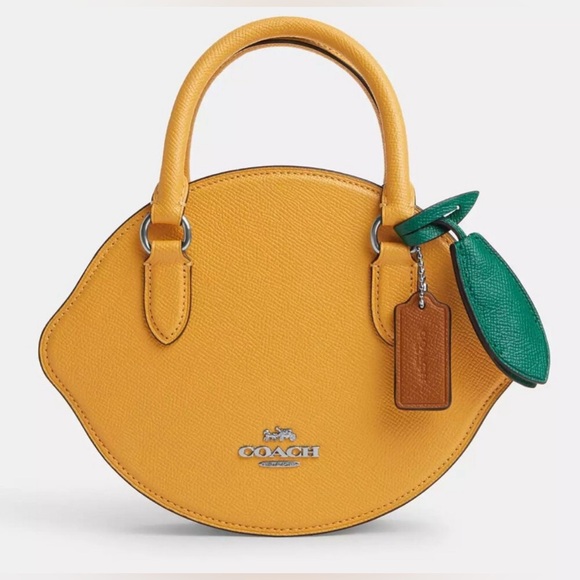 New Coach Silver/Honeycomb Lemon Crossbody # CR251 - Picture 1 of 9